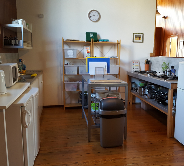 Self catering kitchen at Helmsdale Hostel