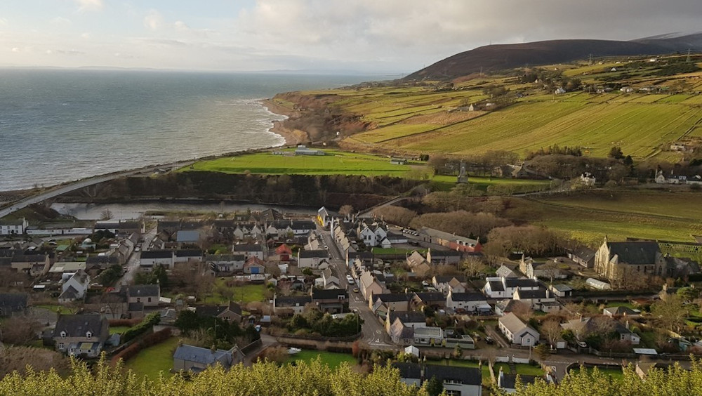 View of Helmsdale Village and spectacular coastline