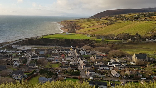 View of Helmsdale Village and spectacular coastline